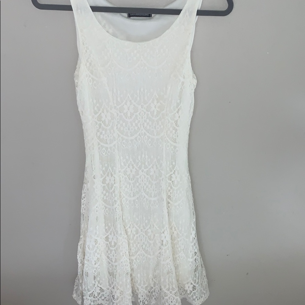 Midi White Lace Tank Dress